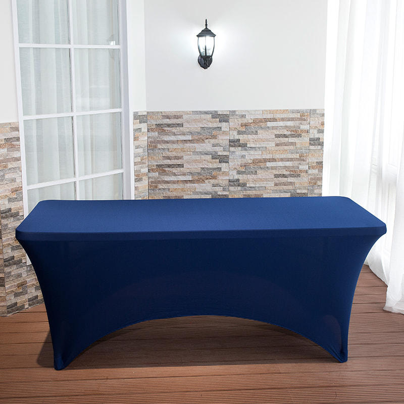 Cubierta de mesa elástico sin apertura de dos lados de color liso