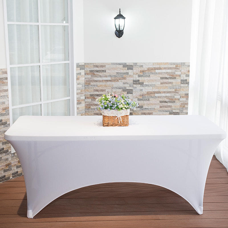 Cubierta de mesa elástico sin apertura de dos lados de color liso