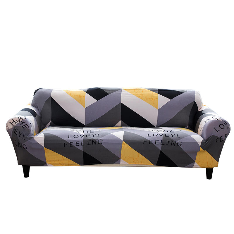 Funda de sofá elástica con estampado geométrico cepillado