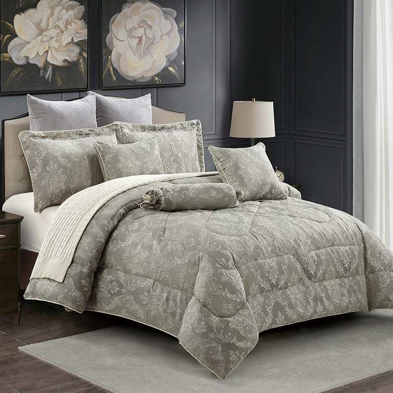 Juego de cama de jacquard verde Laurel Bean