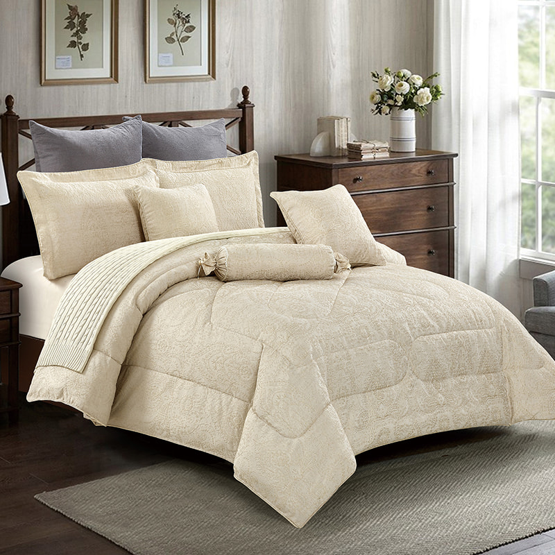 Juego de cama Nancy en jacquard beige