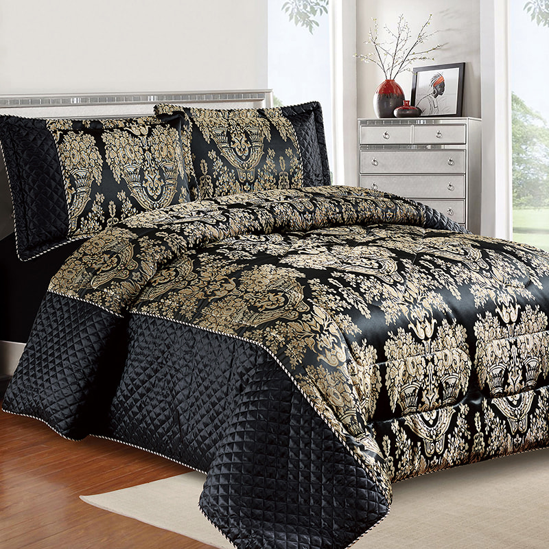 Juego de cama Sheila de jacquard negro