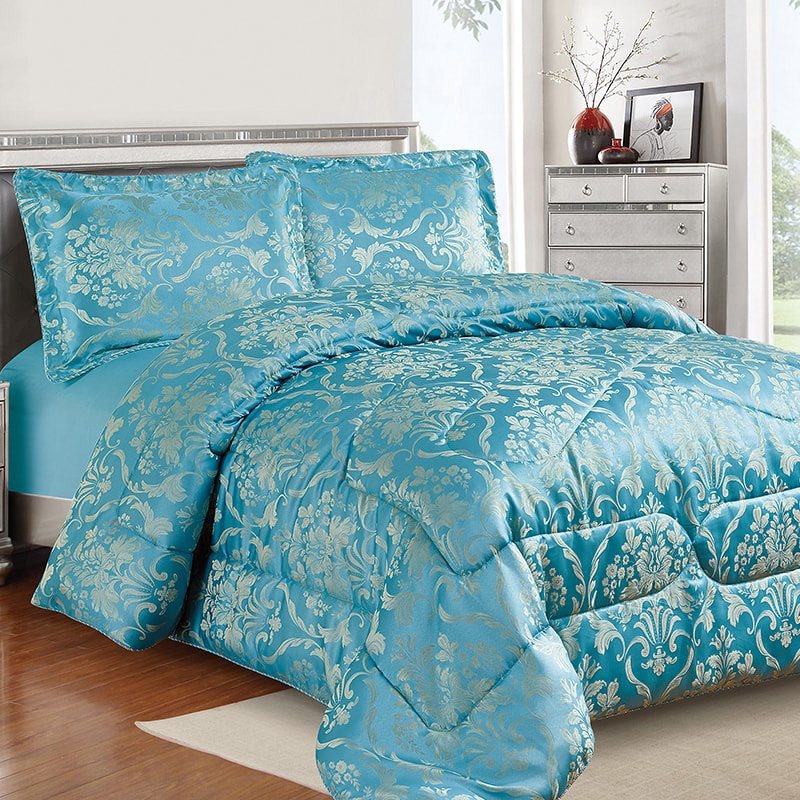 Juego de cama de jacquard azul cielo soleado