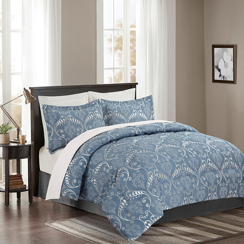 Juego de cama Winni de jacquard azul