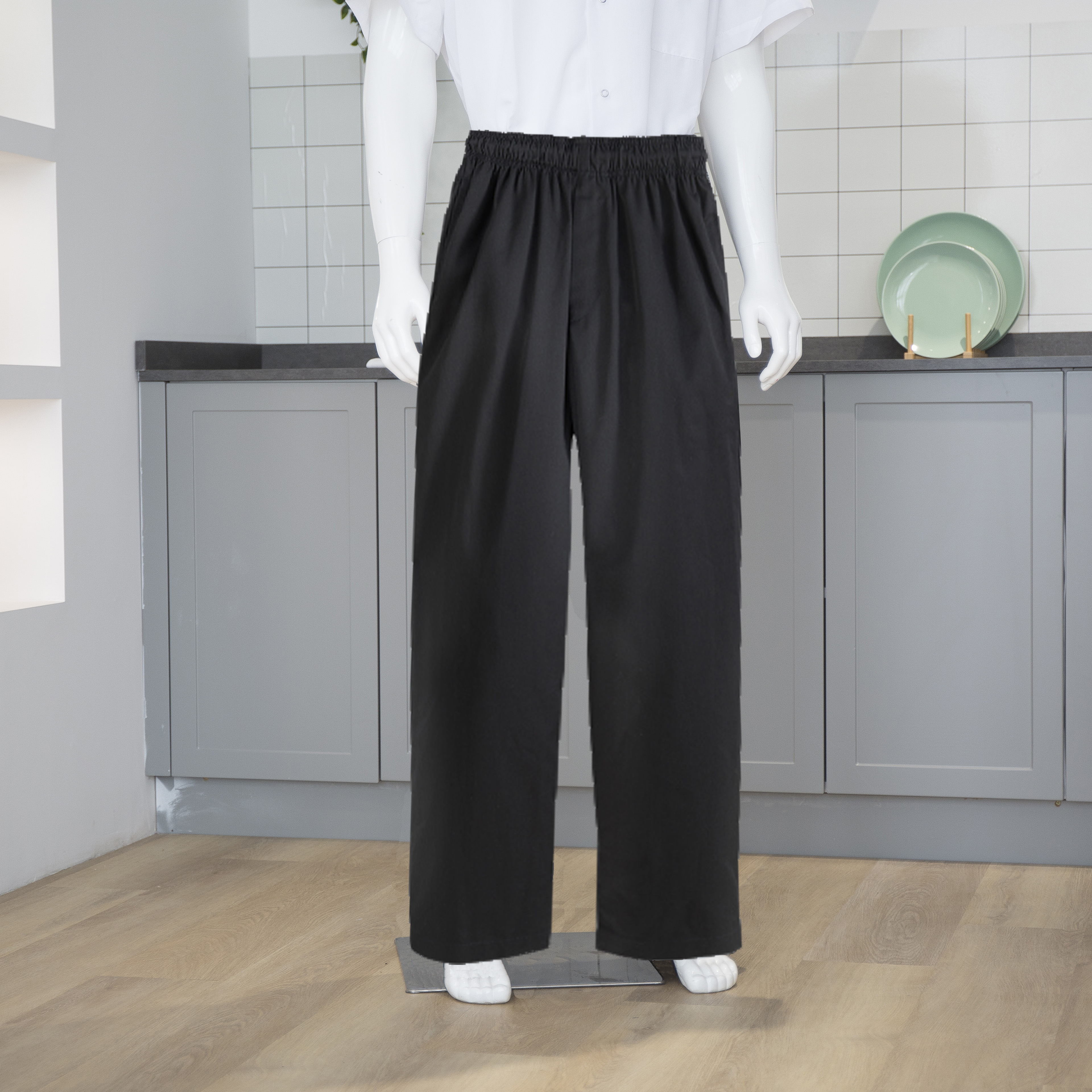 Pantalones holgados de chef negros