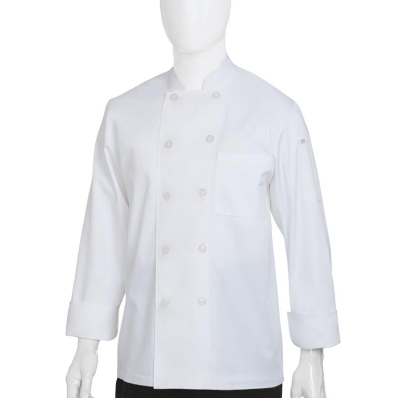 camisa blanca de chef manga larga