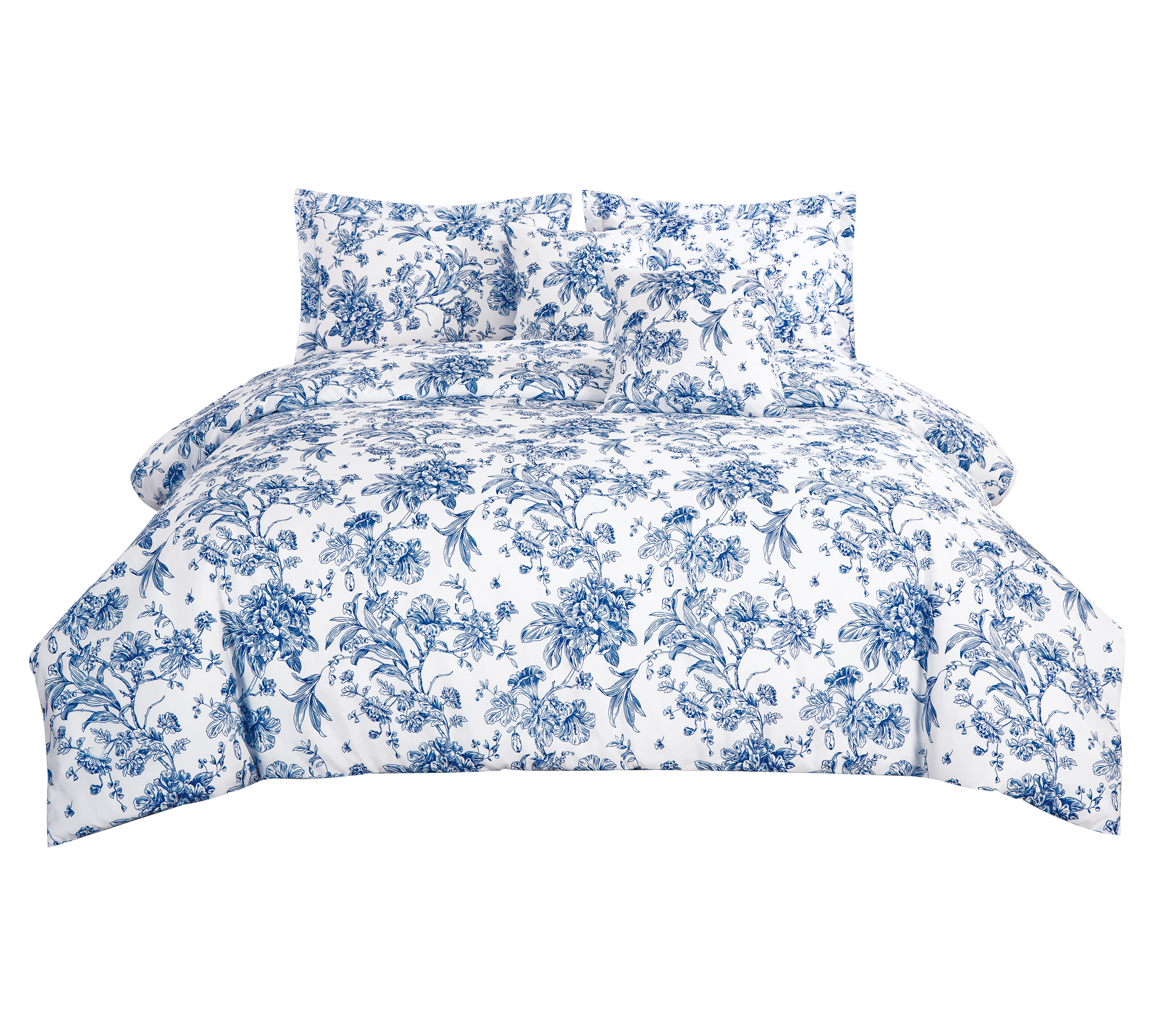 Juego de cama estampado azul